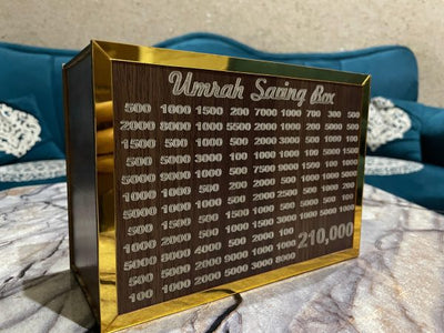 Umrah Saving Box – Box For Umrah Saving | Umrah Saving Box – Best Quality Umrah Saving Box – 210,000 Umrah Saving Box ( Random Design )