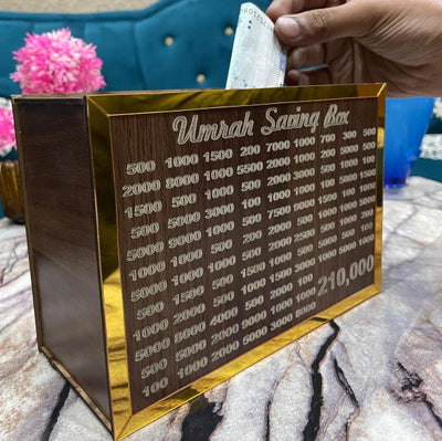 Umrah Saving Box – Box For Umrah Saving | Umrah Saving Box – Best Quality Umrah Saving Box – 210,000 Umrah Saving Box ( Random Design )