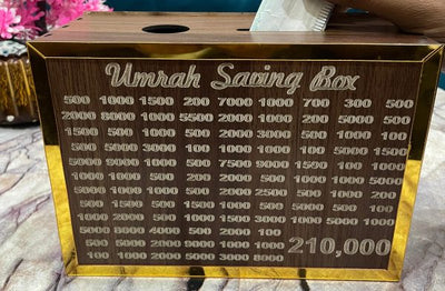 Umrah Saving Box – Box For Umrah Saving | Umrah Saving Box – Best Quality Umrah Saving Box – 210,000 Umrah Saving Box ( Random Design )